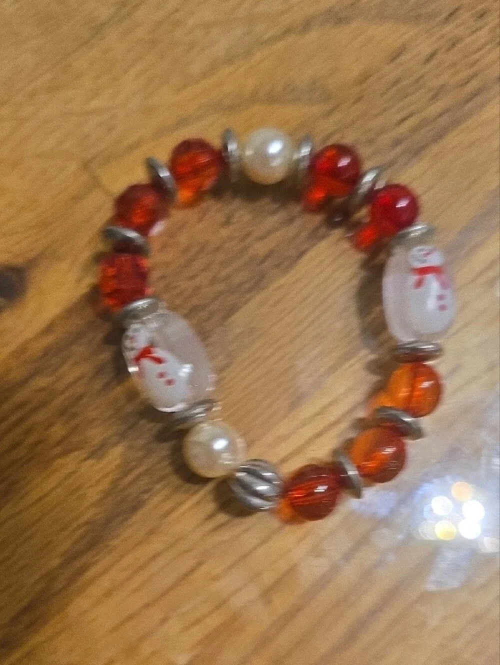 Women's Red & Black Beaded Bracelet Set — Festive Layering Bracelets
